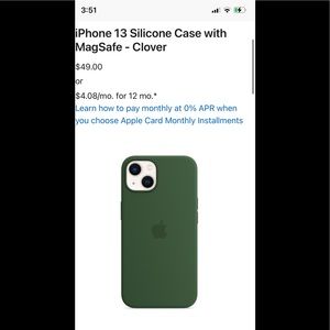 Brand new Apple Iphone 13 silicone case (Clover)